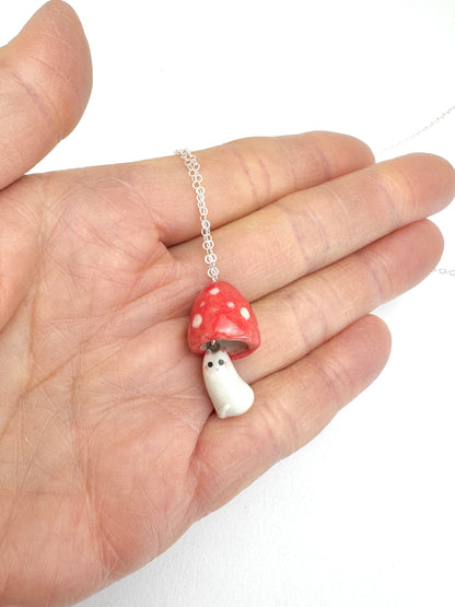 Red Mushroom Cat Necklace