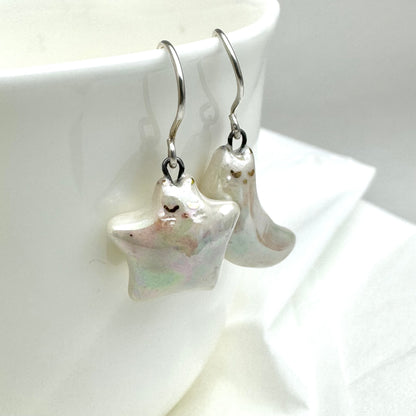 Star Cat Moon Cat Earrings