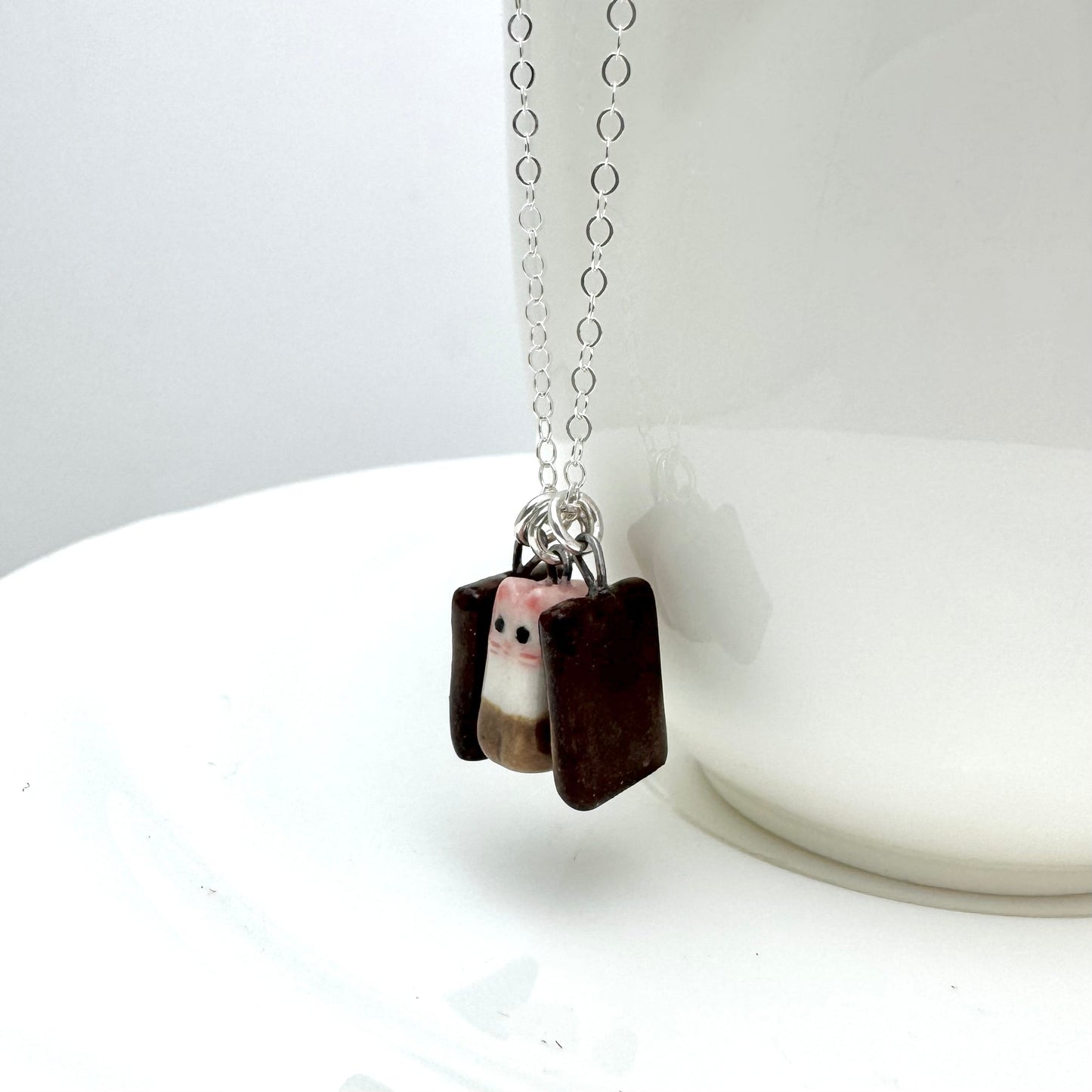 Ice cream Sandwich Cat Necklace