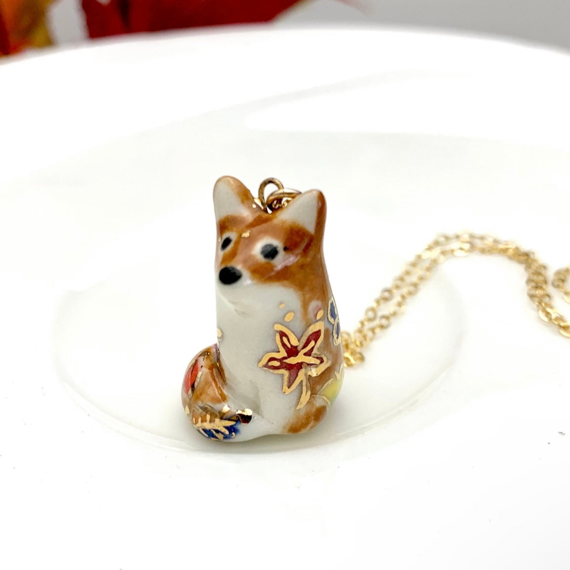 Autumn Leaf Fox Necklace