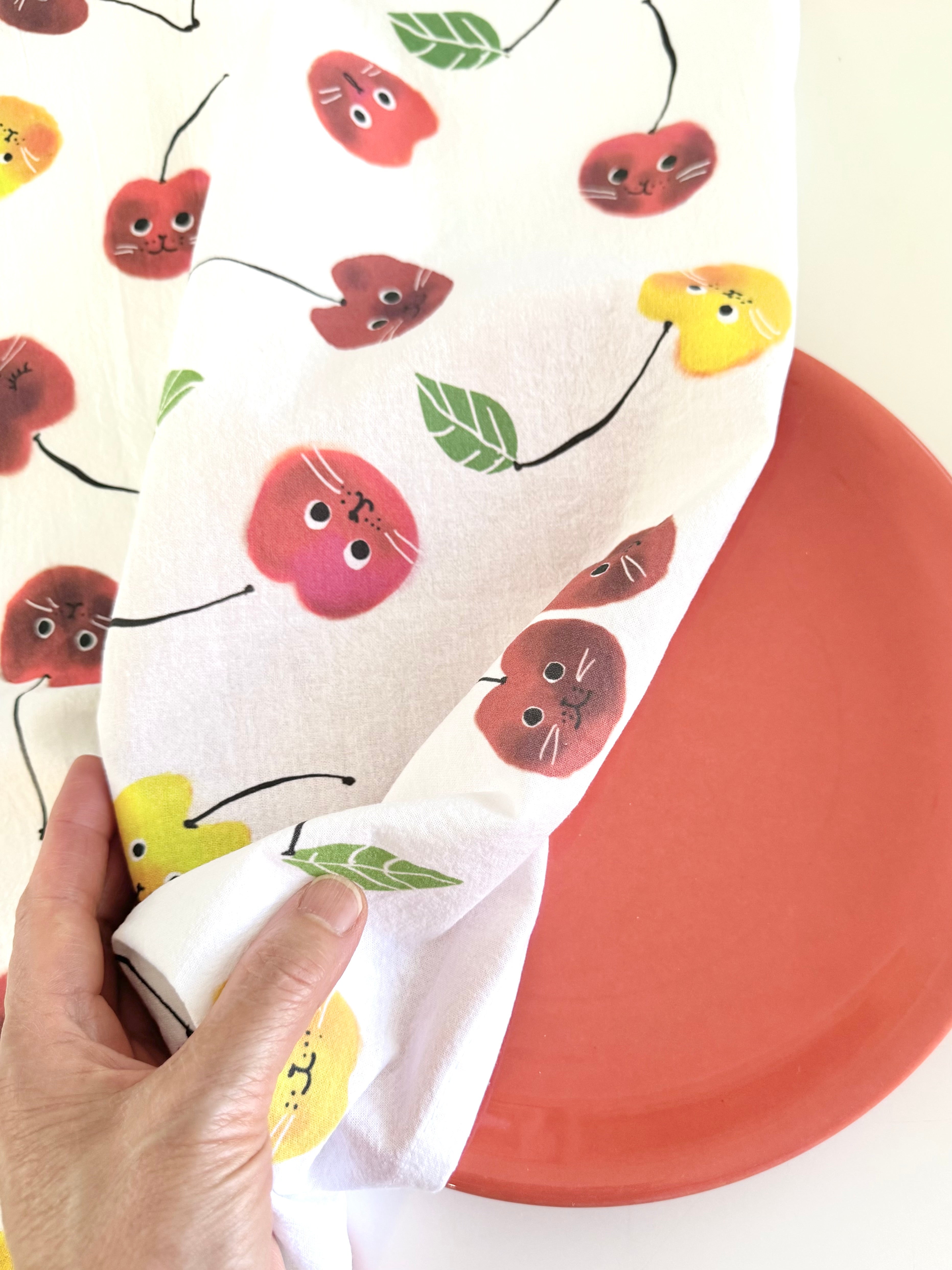 Cherry Cat Tea Towel – ChikoCraft