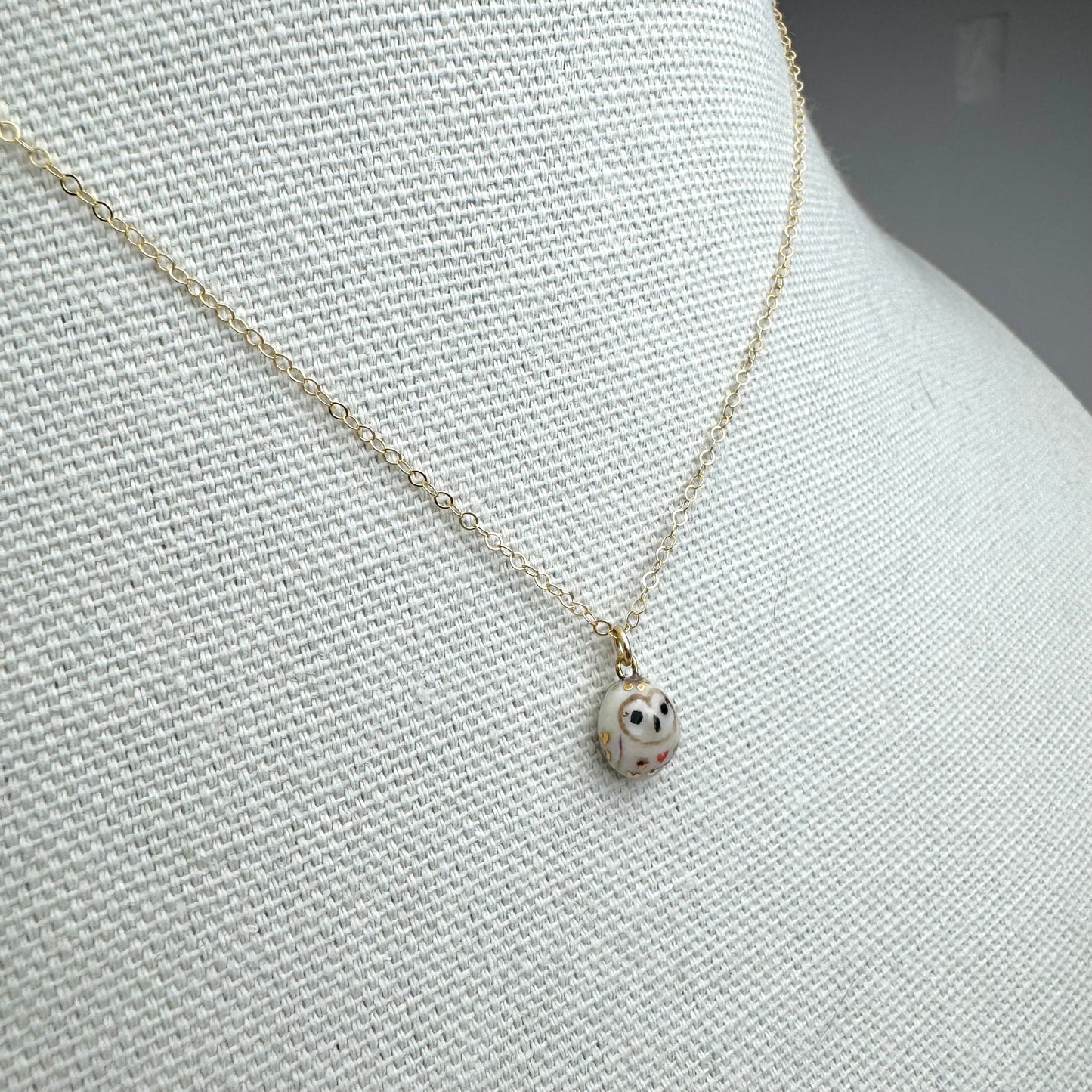 Tiny Heart Owl Necklace