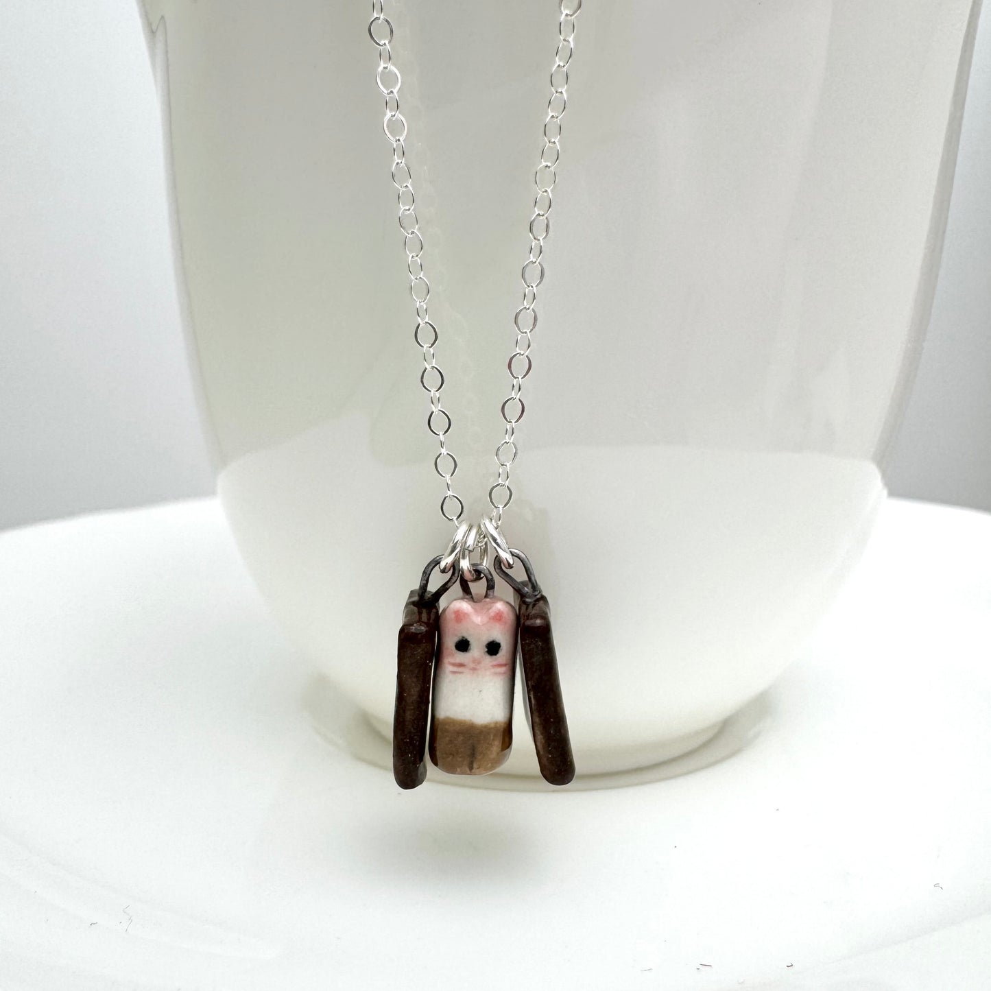 Ice cream Sandwich Cat Necklace