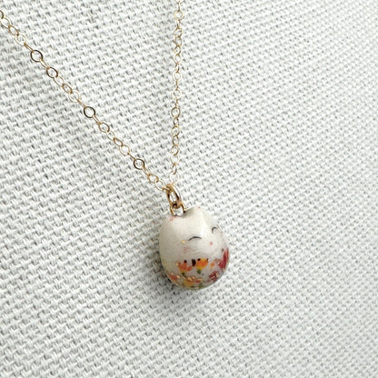Happy Floral Cat Necklace