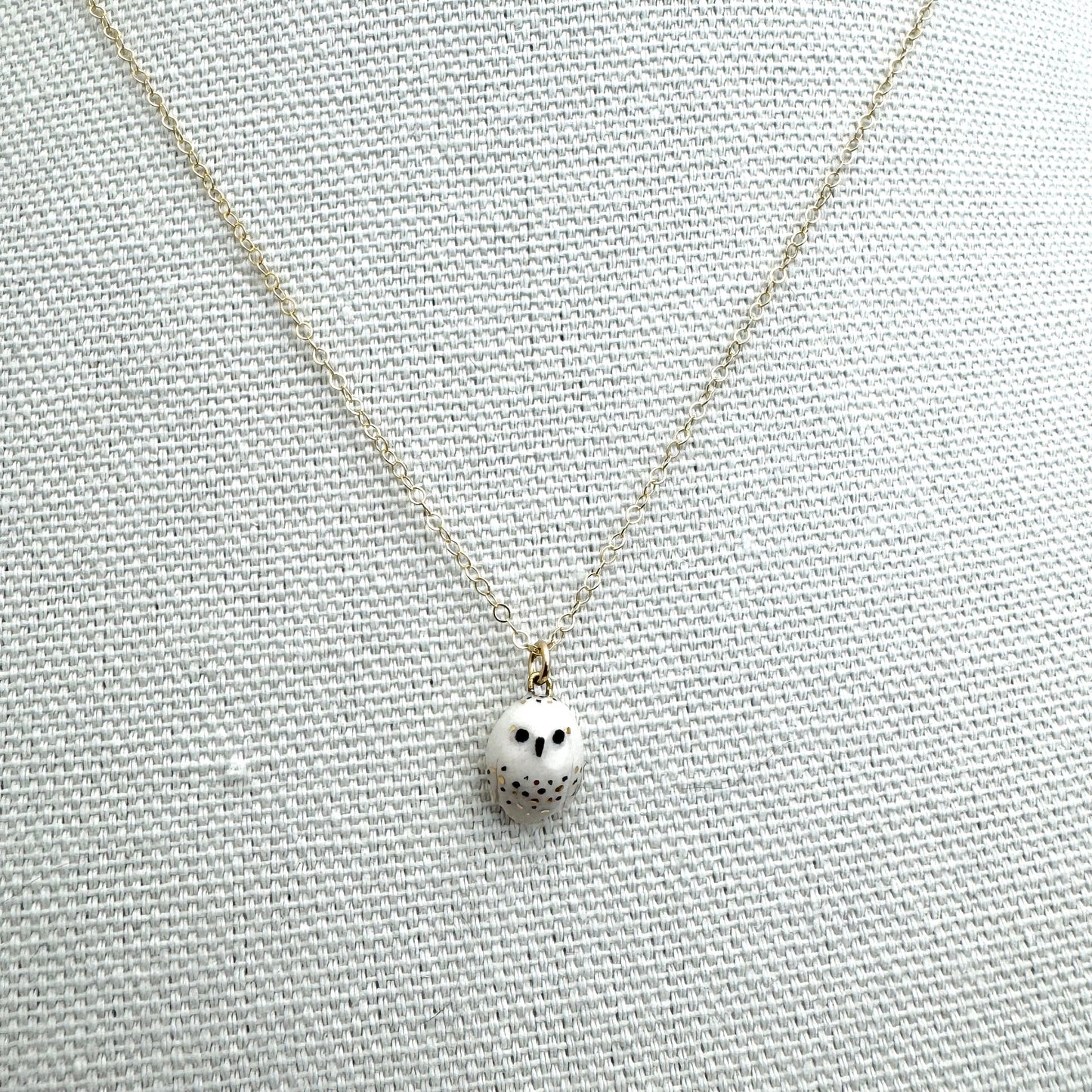 Tiny White Owl Necklace