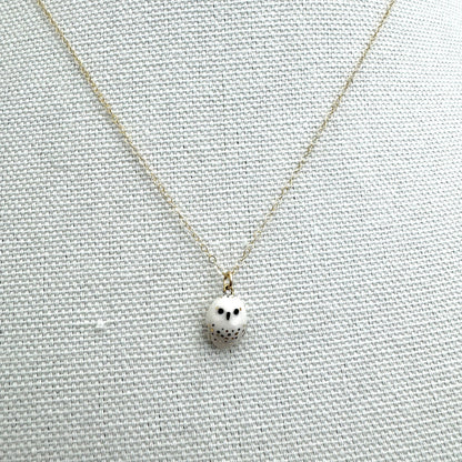 Tiny White Owl Necklace
