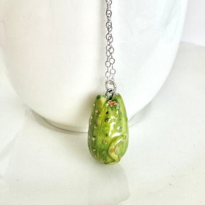 Pickle Cat Necklace