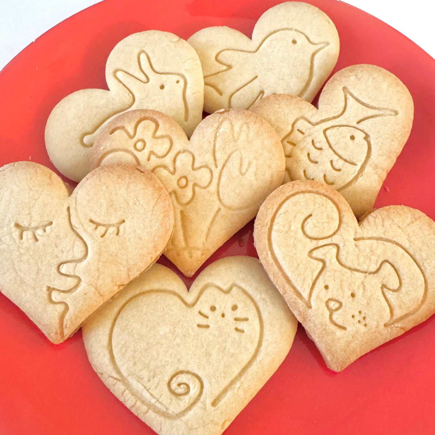 Heart cookie Stamp and Cutter Set