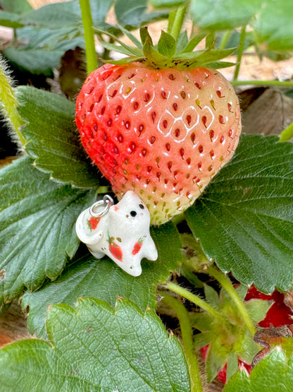 Tiny Strawberry Cat Necklace