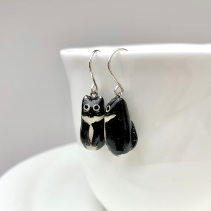 Tuxedo Cat Earrings