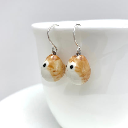 Orange Tabby Cat Dangle Earrings