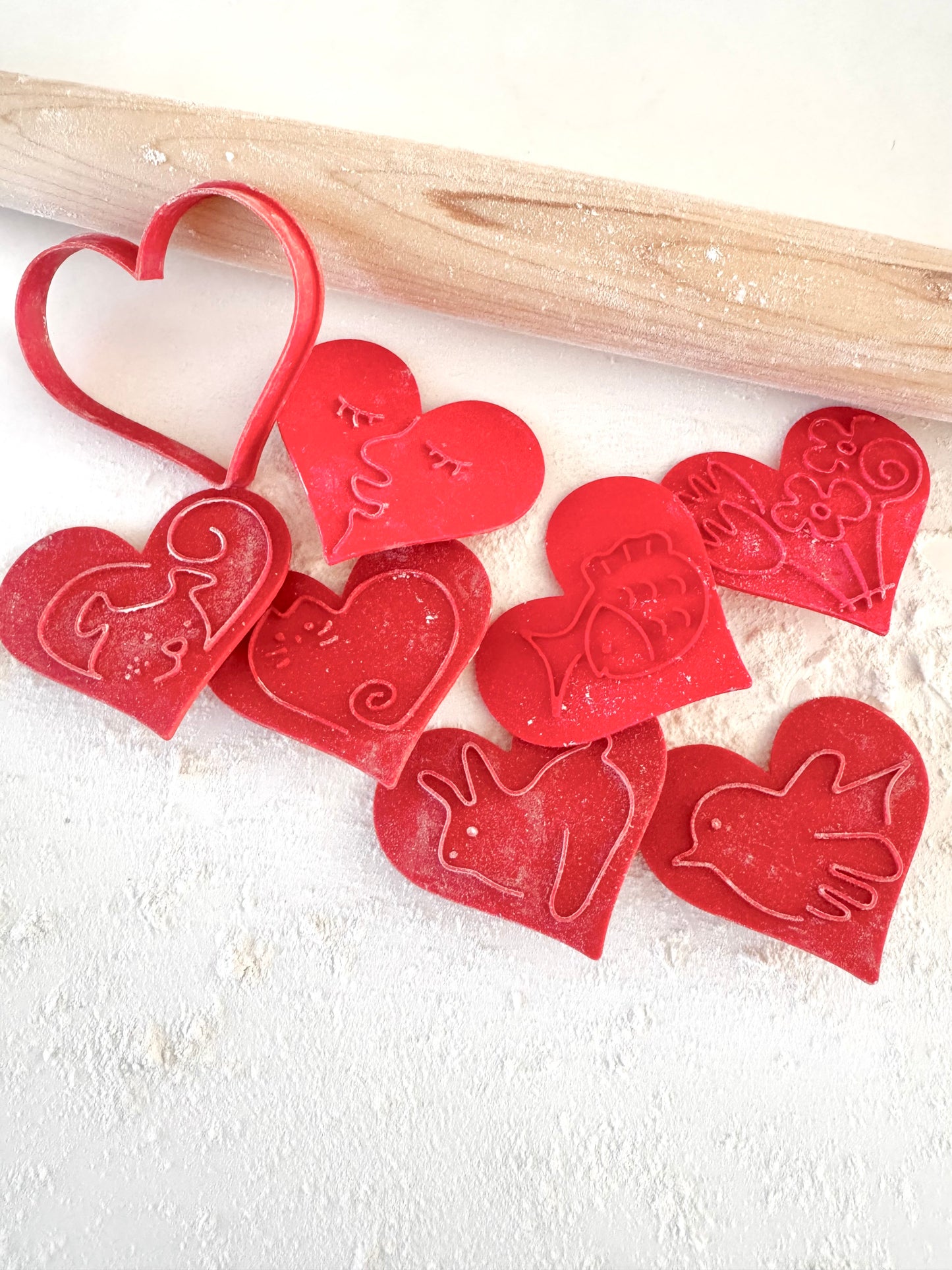 Heart cookie Stamp and Cutter Set