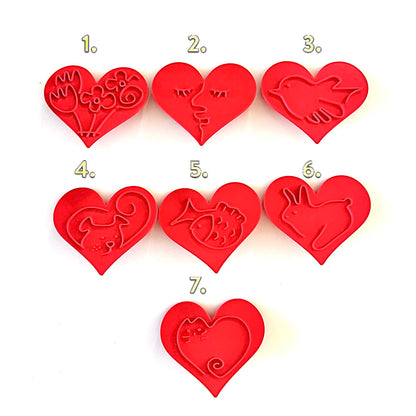 Heart cookie Stamp and Cutter Set