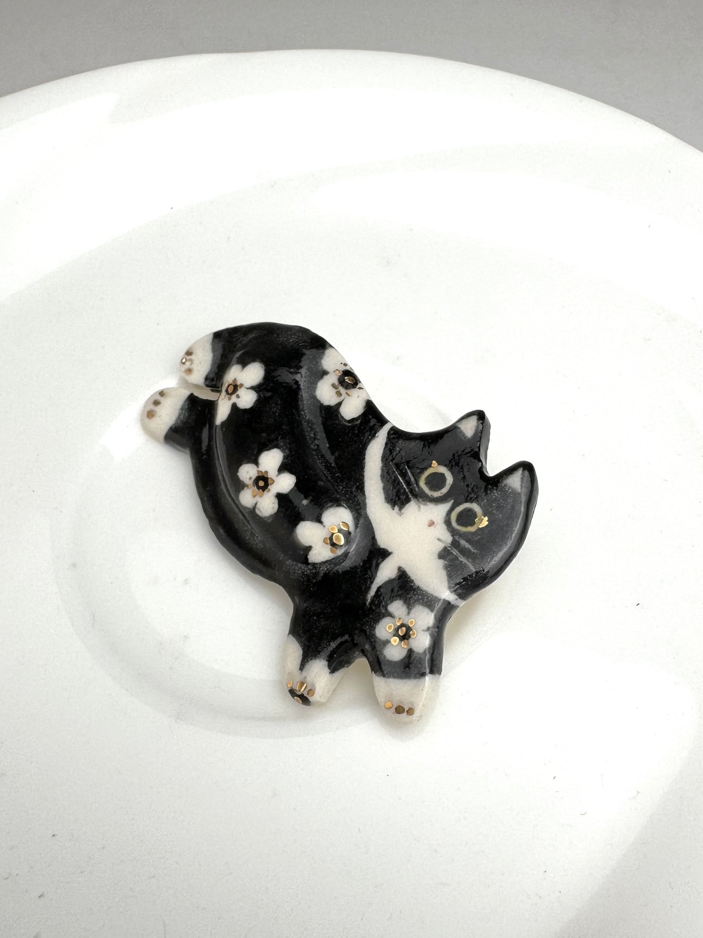 Fancy Tuxedo Cat Pin Brooch