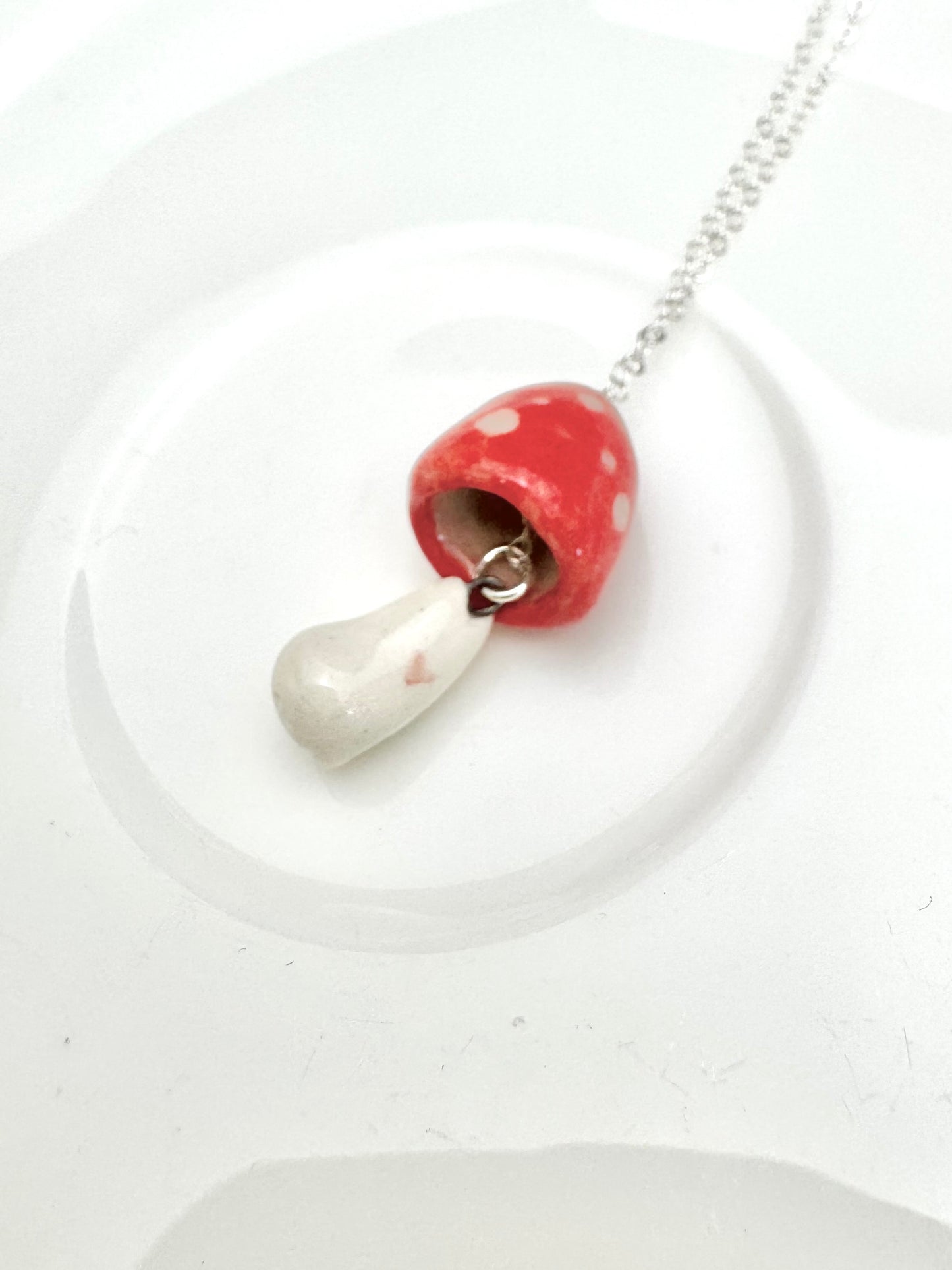 Red Mushroom Cat Necklace