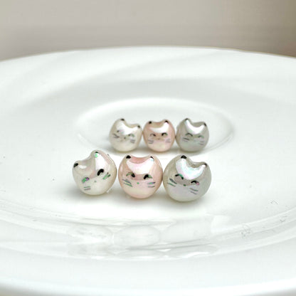 Pearly Cat Stud Earrings