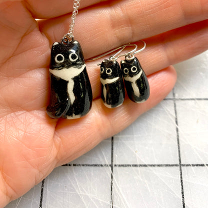 Tuxedo Cat Earrings