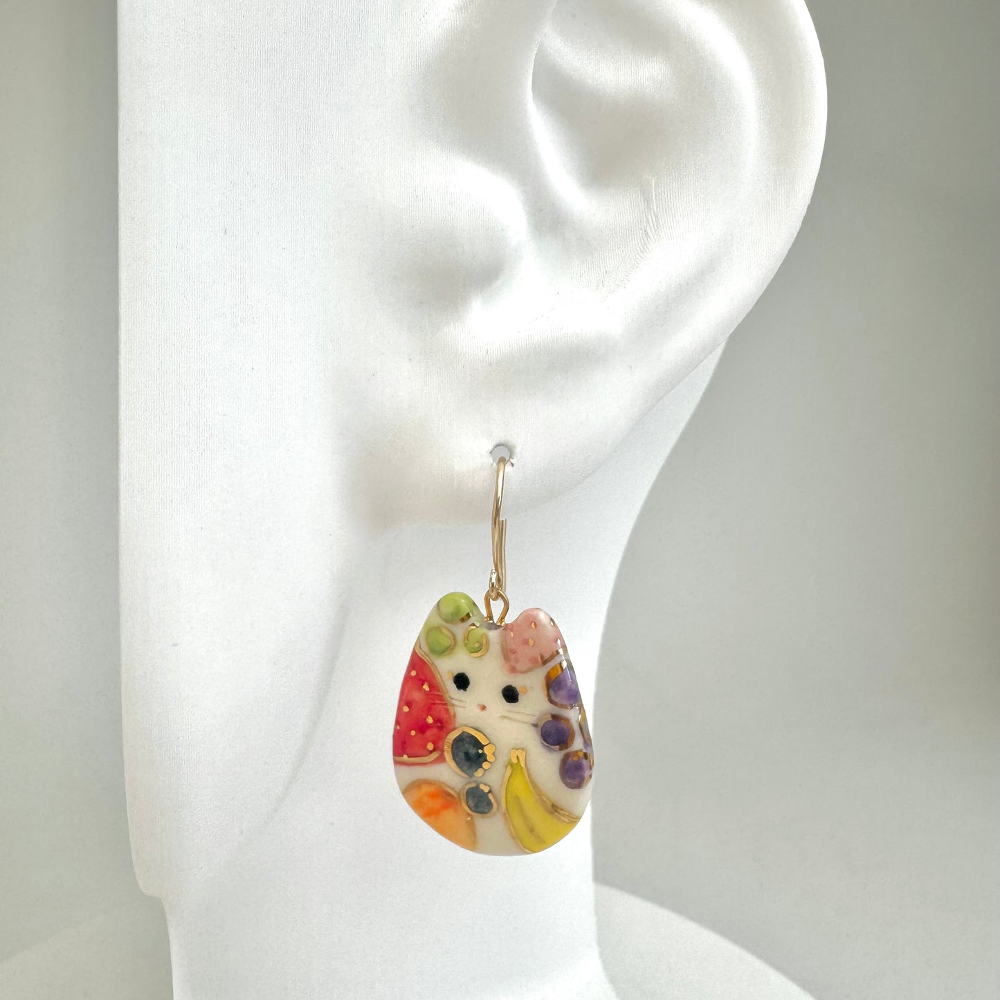 Fruit Cat earrings