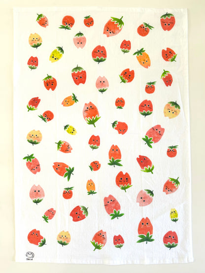 Strawberry Cat Tea Towel