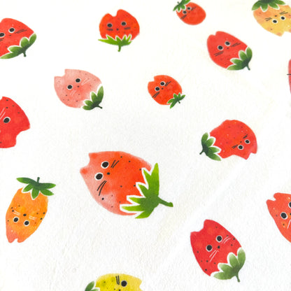 Strawberry Cat Tea Towel