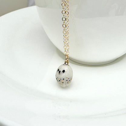 Tiny White Owl Necklace