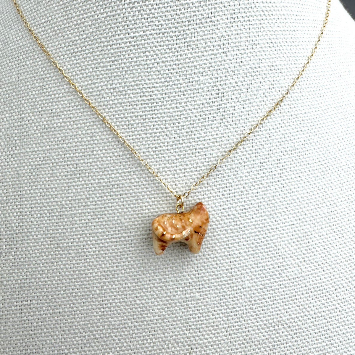 Tiny Fancy Orange Tabby Cat Necklace
