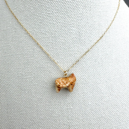 Tiny Fancy Orange Tabby Cat Necklace