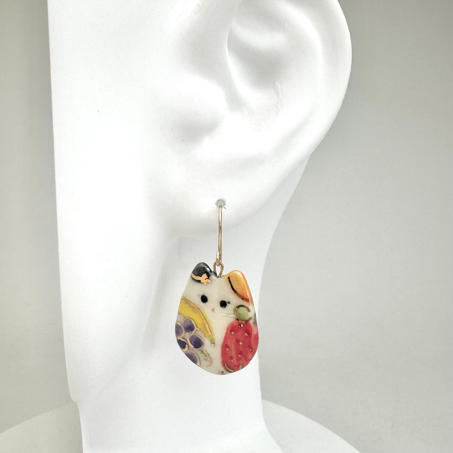 Fruit Cat earrings