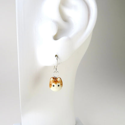 Orange Tabby Cat Dangle Earrings