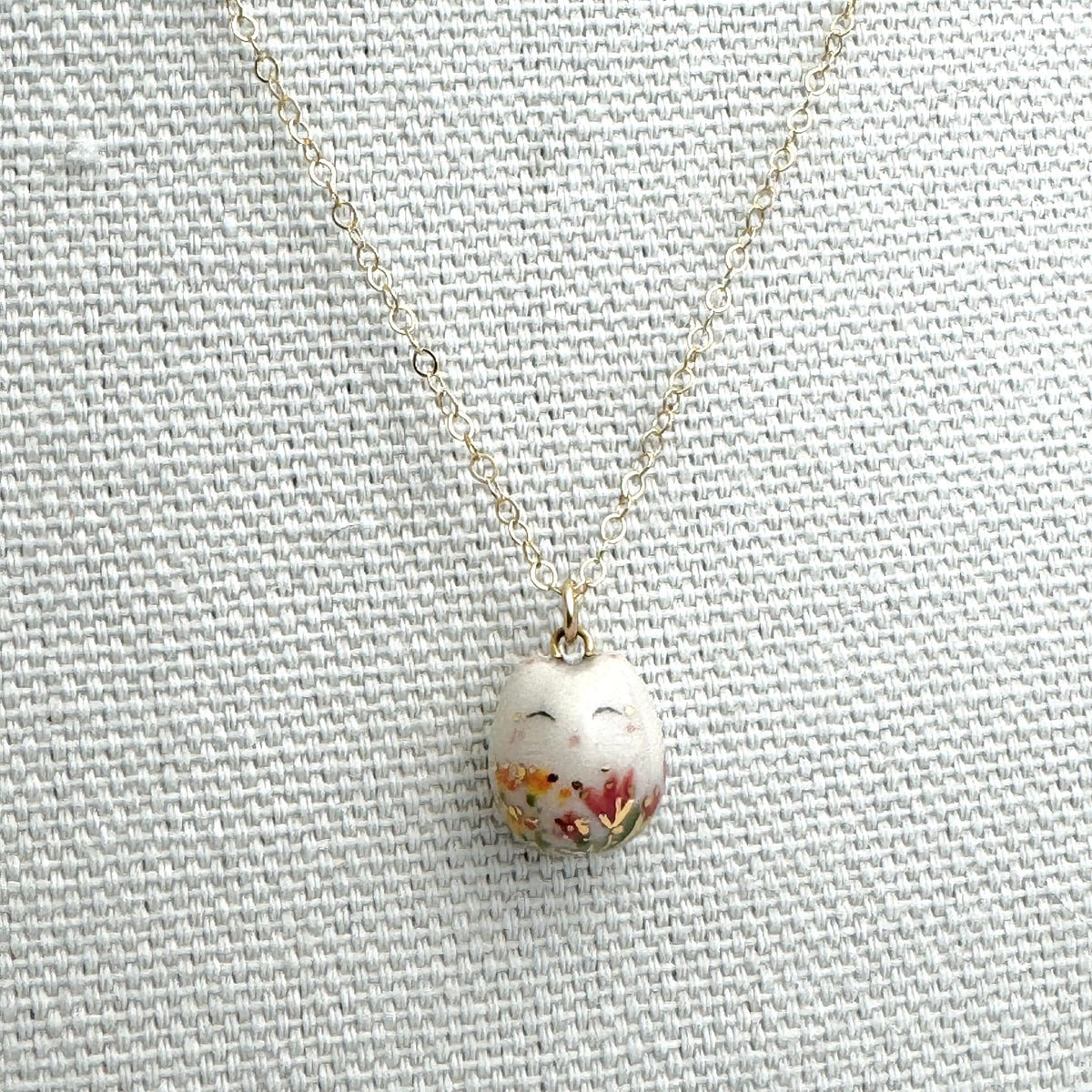 Happy Floral Cat Necklace