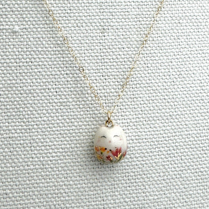 Happy Floral Cat Necklace