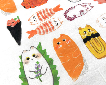 Sushi Cat Tea Towel