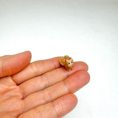 Tiny Fancy Orange Tabby Cat Necklace