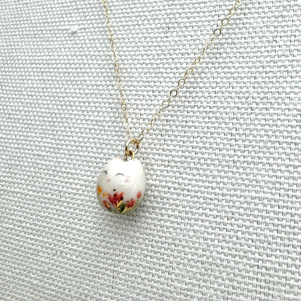 Happy Floral Cat Necklace