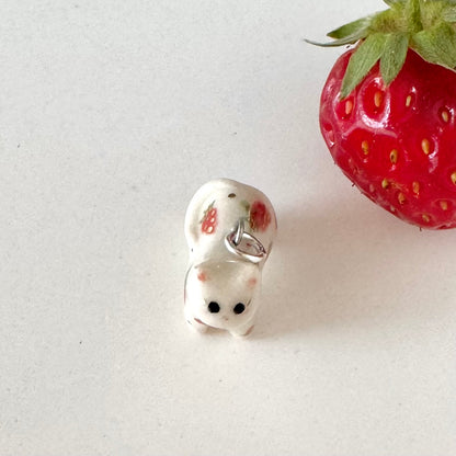 Tiny Strawberry Cat Necklace