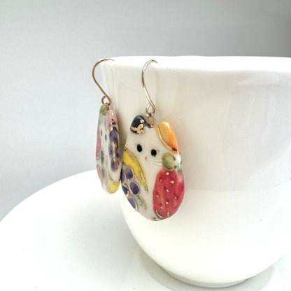 Fruit Cat earrings
