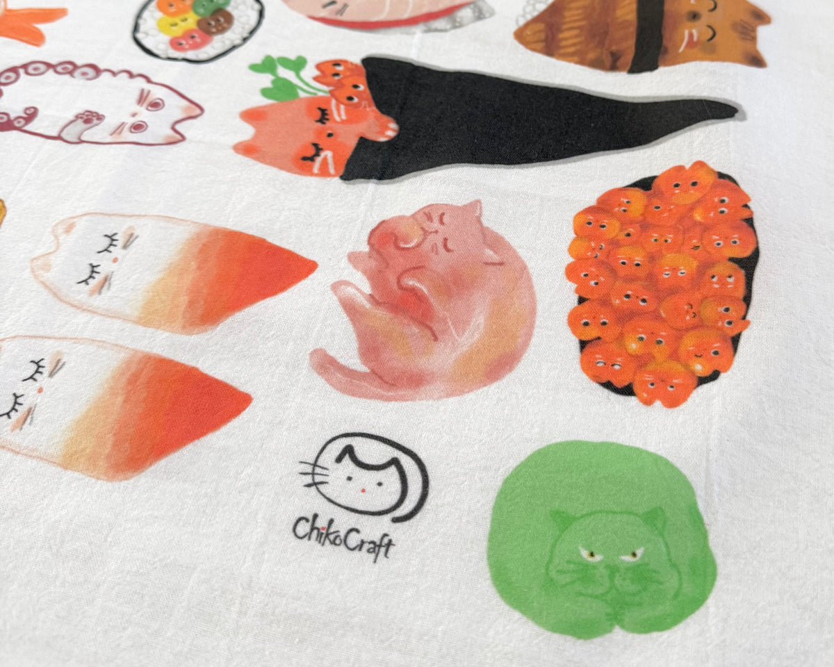 Sushi Cat Tea Towel