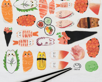 Sushi Cat Tea Towel