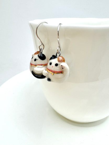 Maneki Neko Dangle Earrings