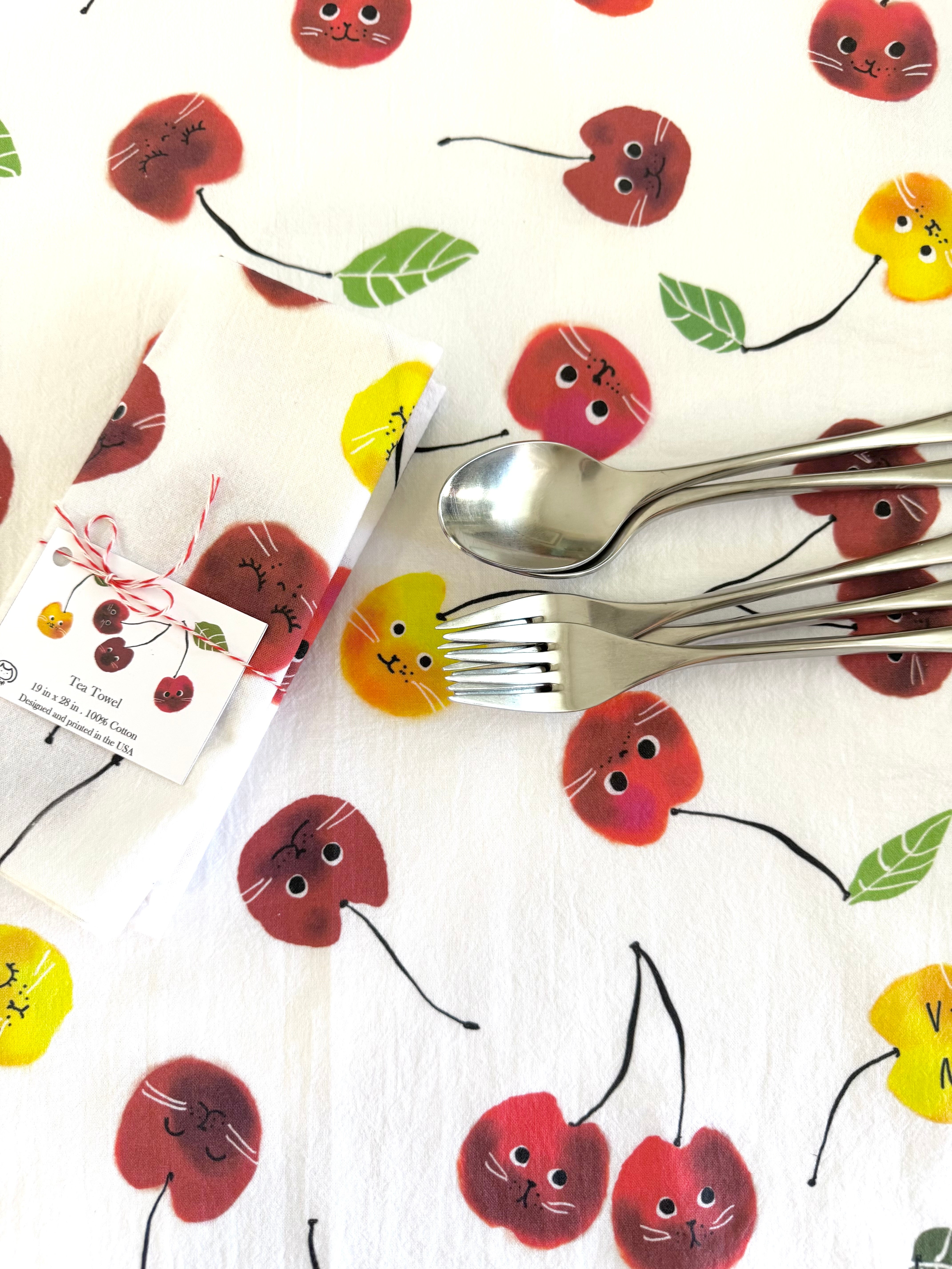 Cherry Cat Tea Towel – ChikoCraft