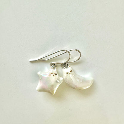 Star Cat Moon Cat Earrings