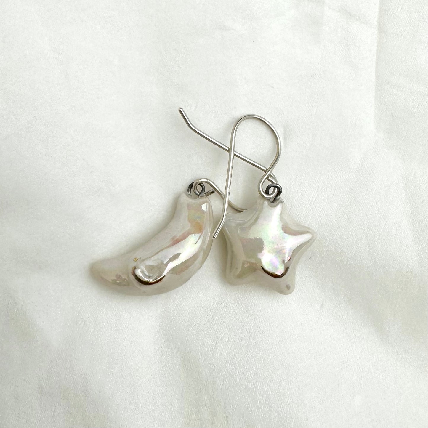 Star Cat Moon Cat Earrings