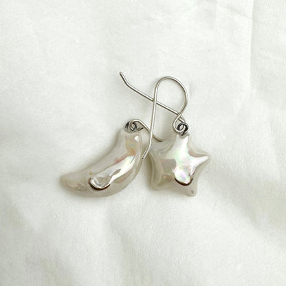 Star Cat Moon Cat Earrings