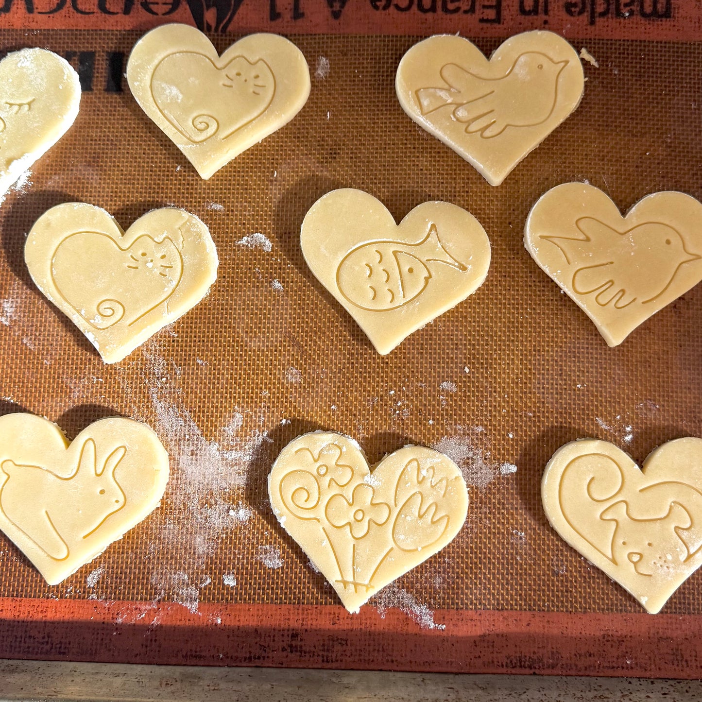 Heart cookie Stamp and Cutter Set