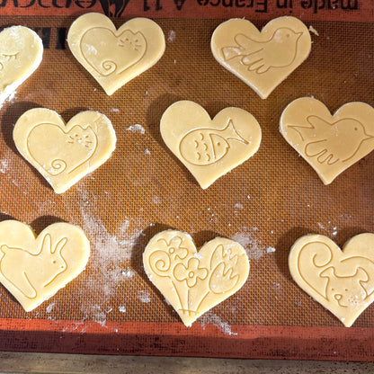 Heart cookie Stamp and Cutter Set