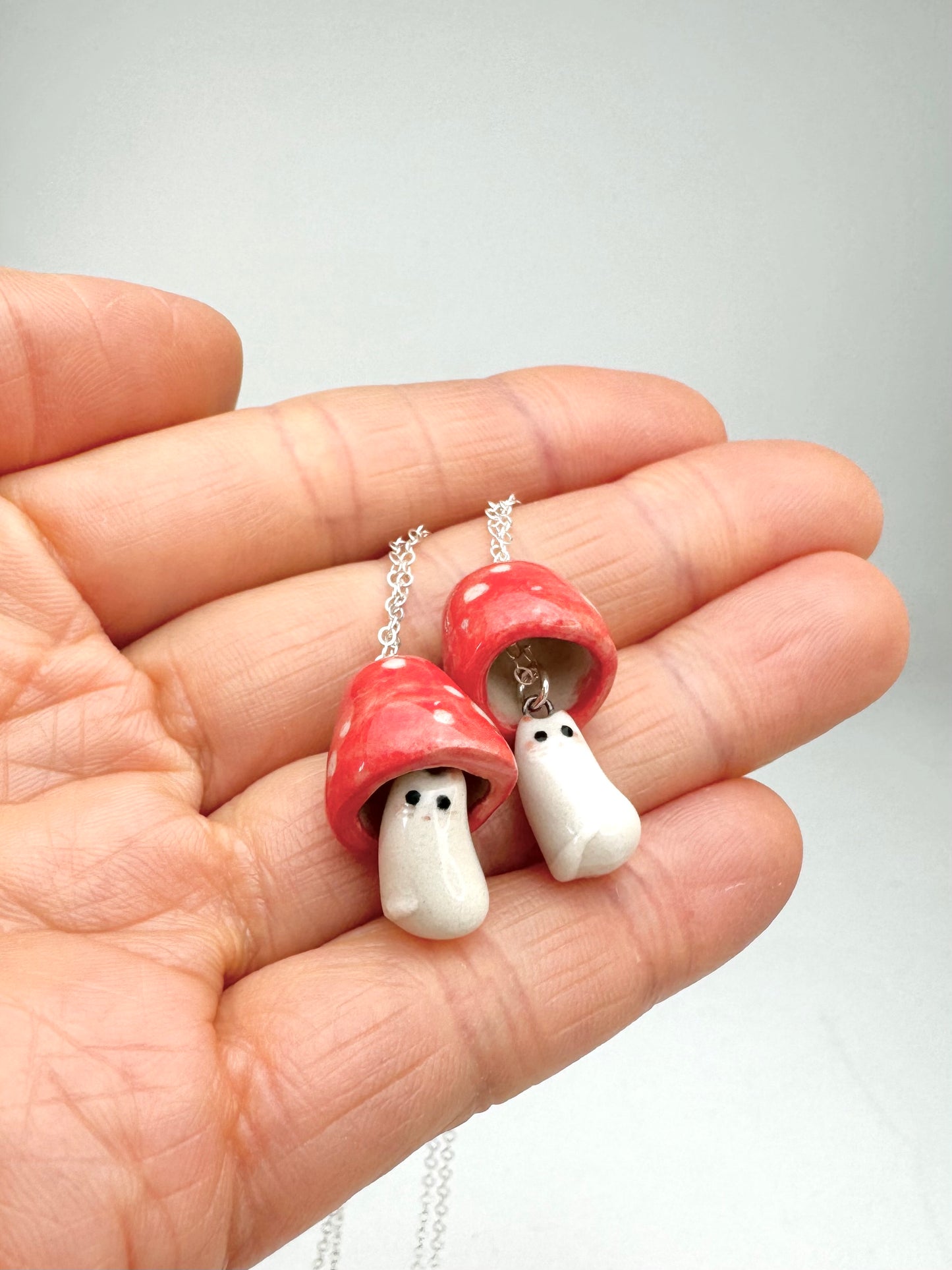 Red Mushroom Cat Necklace