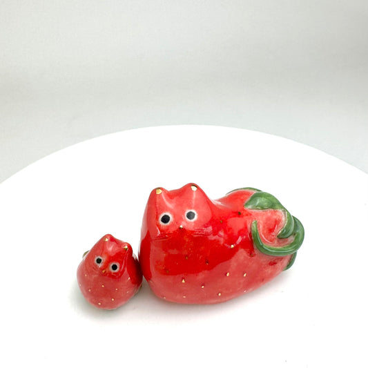 Strawberry Cat Figurine