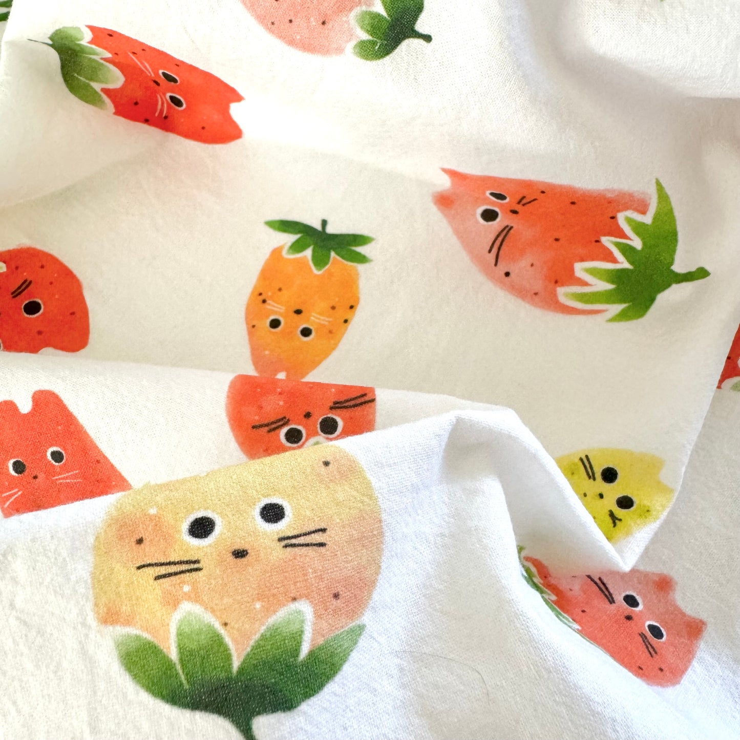 Strawberry Cat Tea Towel