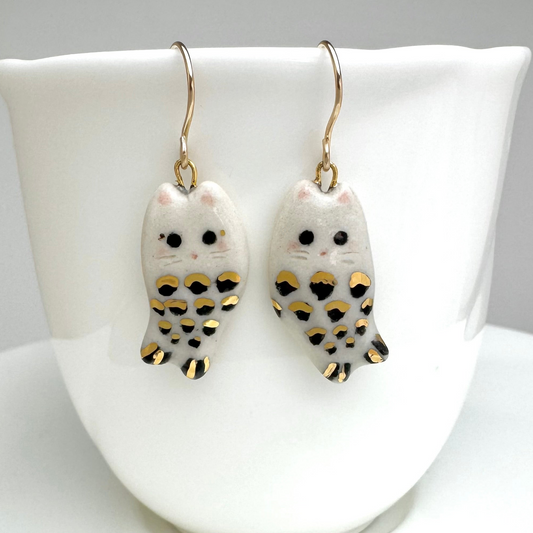 Mermaid Cat Dangle Earrings