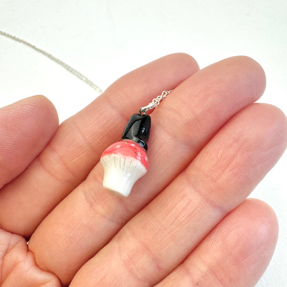 Black Cat Red Mushroom Necklace